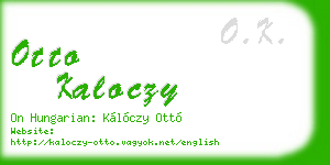 otto kaloczy business card