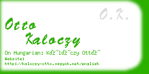 otto kaloczy business card